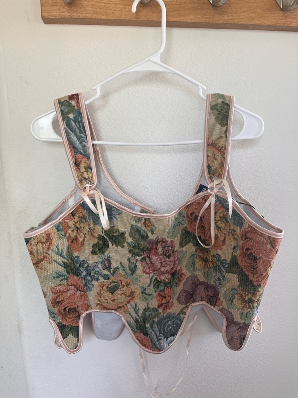 Vintage Floral Tapestry Corset Camisole in Multi-Color
